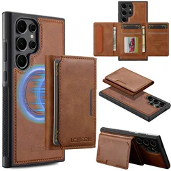 MagSafe Magnetic Flip Leather Detachable Wallet Phone Case with Card Holder - Samsung A18 (4G 5G) (Brown)