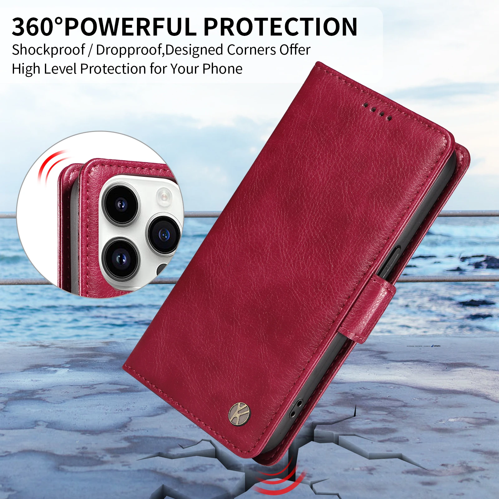 Leather Wallet Phone Case Coque