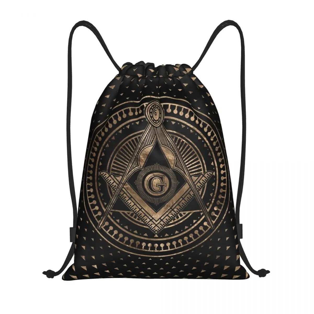 

Custom Freemasonry Symbol Square And Compasses Drawstring Bags Men Women Lightweight Masonic Sports Gym Storage Backpack