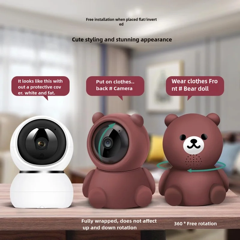 5MP Baby Security Monitor WiFi IP Camera Cartoon Bear CCTV Surveillance Auto Tracking Camera Smart home HD Security Protection security camera wireless baby monitor video baby monitor