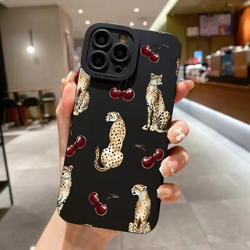 Chic Leopard Cherry Design Phone Case