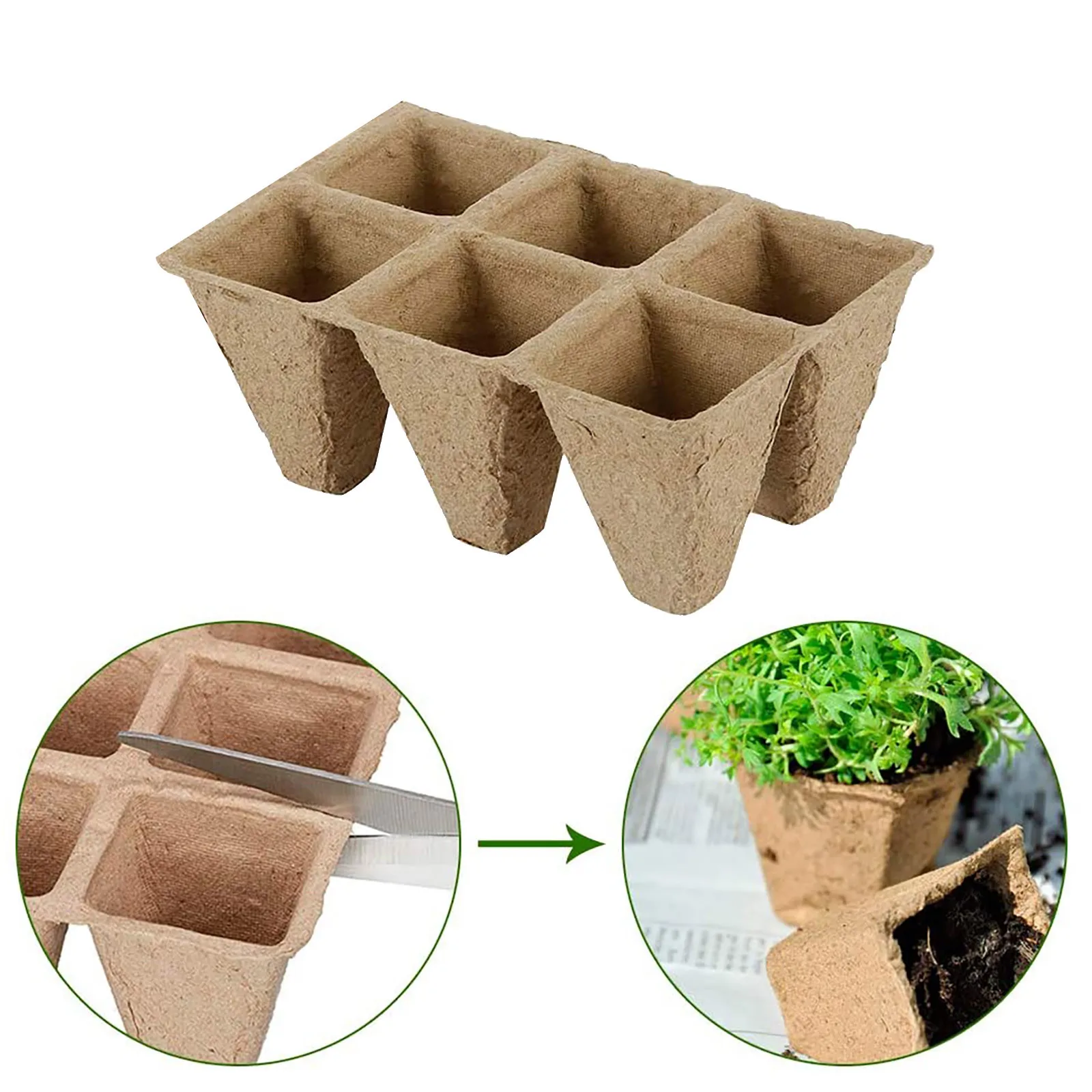 Seed Starter Tray 10/20Pcs Biodegradable Peat Pots
