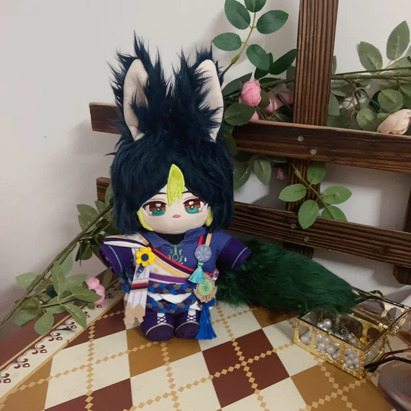 

20CM Anime Game Genshin Impact Cosplay Sumeru Tighnari Soft Outfit Dress Up Maid Outfit Doll Cloth Plush Christmas Gifts