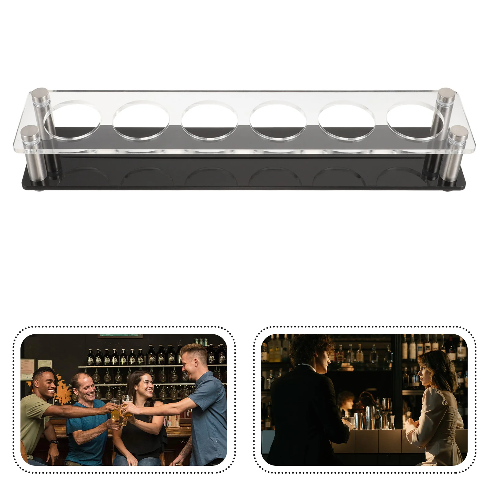 

Acrylic Shot Glasses Holder Shot Glasses Holder Rack Whiskey Cup Serving Tray for Spirit