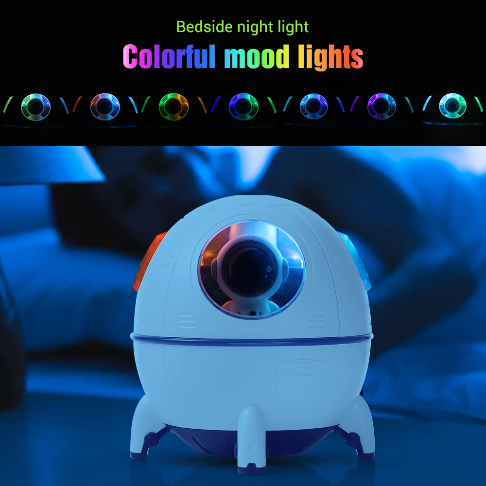Portable Mini Air Humidifier 220ML Space Capsule Cool Mist Desktop Aromatherapy Water Diffuser with Led Light for Kid Gift 5