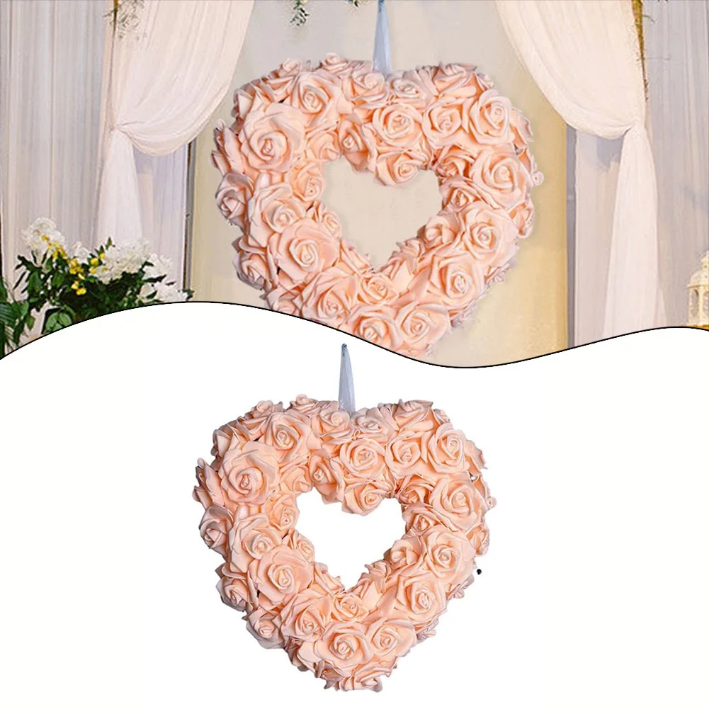 

1PCS Valentine's Day Love Wreath Romantic Rose Wreath Suitable For Valentine's Day Wedding And Other Parties Scene Decoration