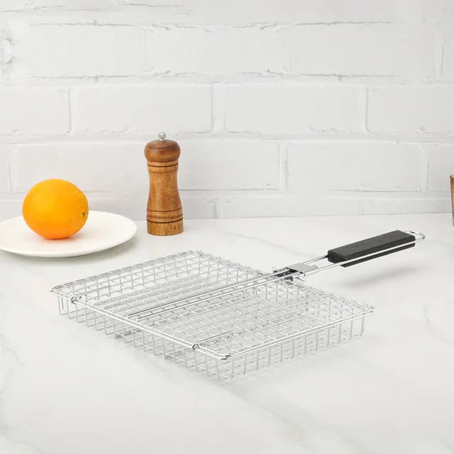 Manico pieghevole clip per barbecue in acciaio al carbonio pollo arrosto clip per pesce alla griglia multifunzionale all'aperto griglia per barbecue rete per barbecue g 4