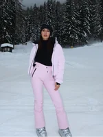Combinaisons de ski d'hiver chics et chaudes pour femmes, coupe-vent, imperméables, avec capuche, parka chaude, pantalon chaud, nouvelles tenues de sport de neige pour femmes 2026 3