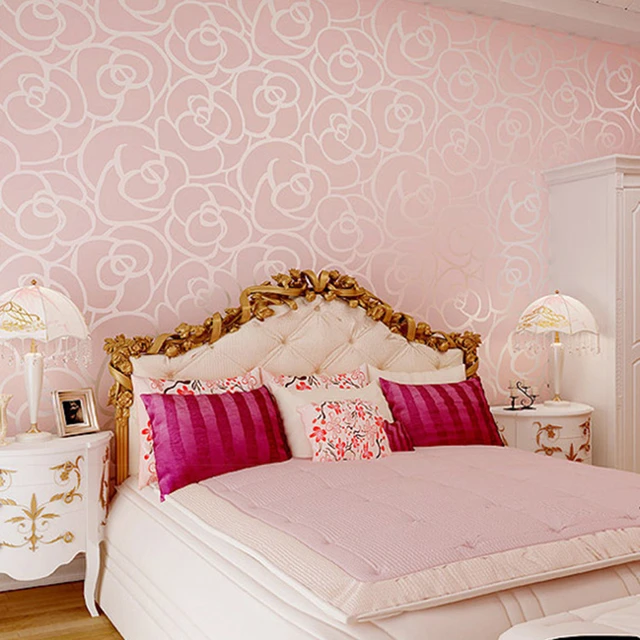 Pink 3d Floral Wallpaper For Girls Bedroom Wall Contact Paper 3d Texture  Wall Sticker Home Decor Wall Paper In Rolls - Wallpapers - AliExpress