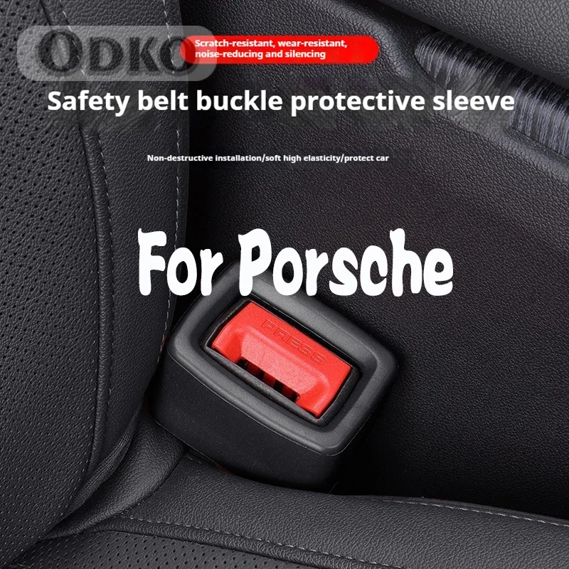 Porsche Compatible 911 718 928 968 992 Boxster Cayman Carr Car Seat Belt Bracket Silicone Buckle Protective Cover seat belt covers car seat belt accessory