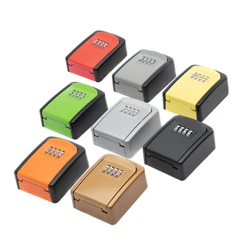 Key Lock Box Wall Mounted Stainless Steel Key Safe Weatherproof 4 Combination Key Storage Lock Box for Indoor and Outdoor Use 1