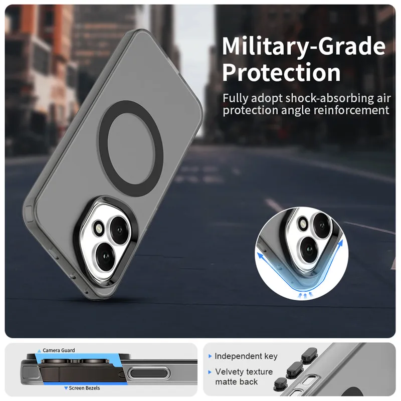 Magnetic Matte Protective Phone Case with Magsafe Wireless Charging Compatibility