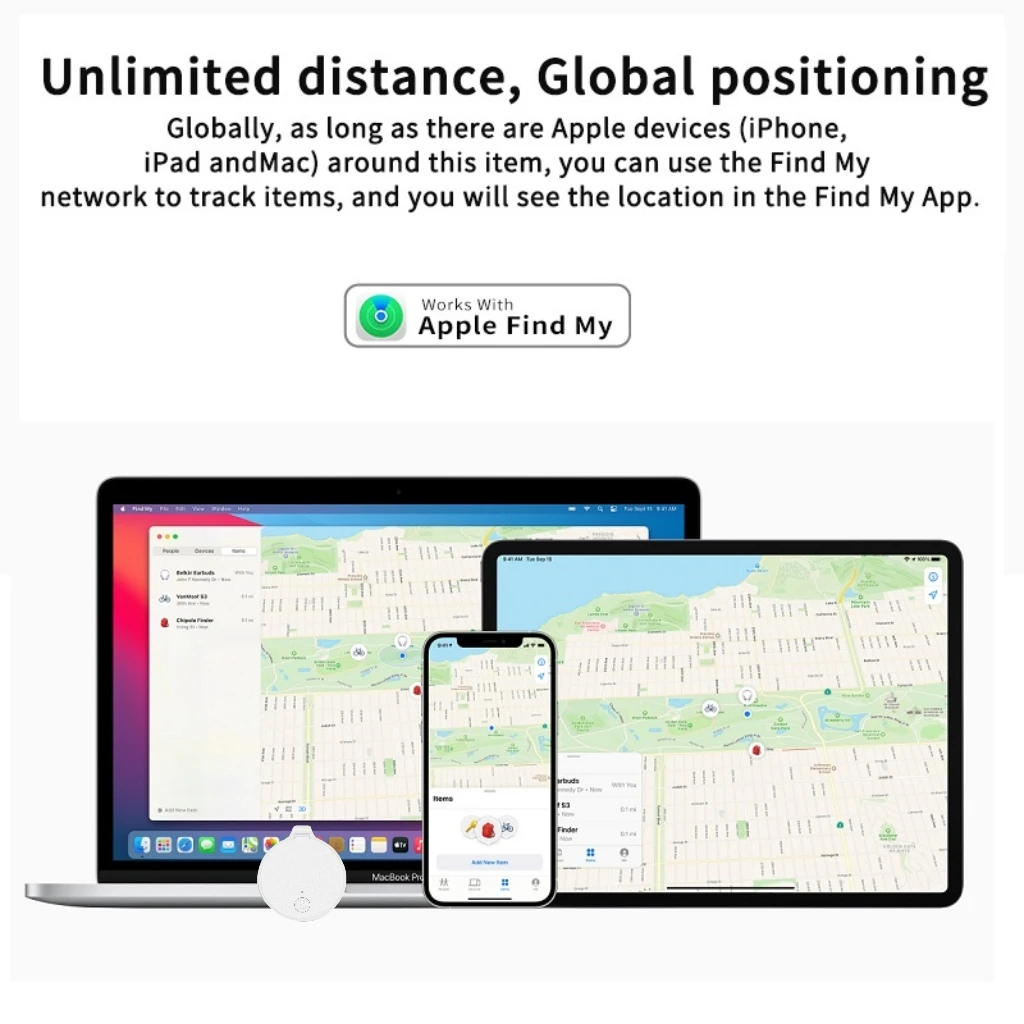 Mini Anti-Lost DevIce Works with Apple Find My Finder airtag Anti-Loss Device Bicycle Pet Locator Global Positioning Tracking