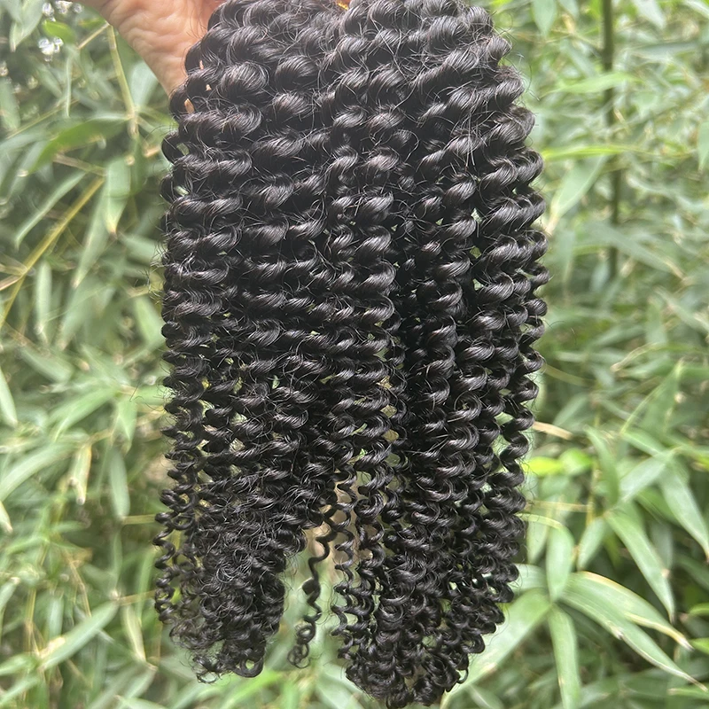 JUF I Tip Hair Extensions Human Hair Kinky Curly Itips Human Extensions For Black Women Full to Bottom Natural Black I Tips