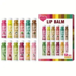 Assorted Fruit Flavor Lip Balm Collection - Hydrating & Nourishing (12PCS)