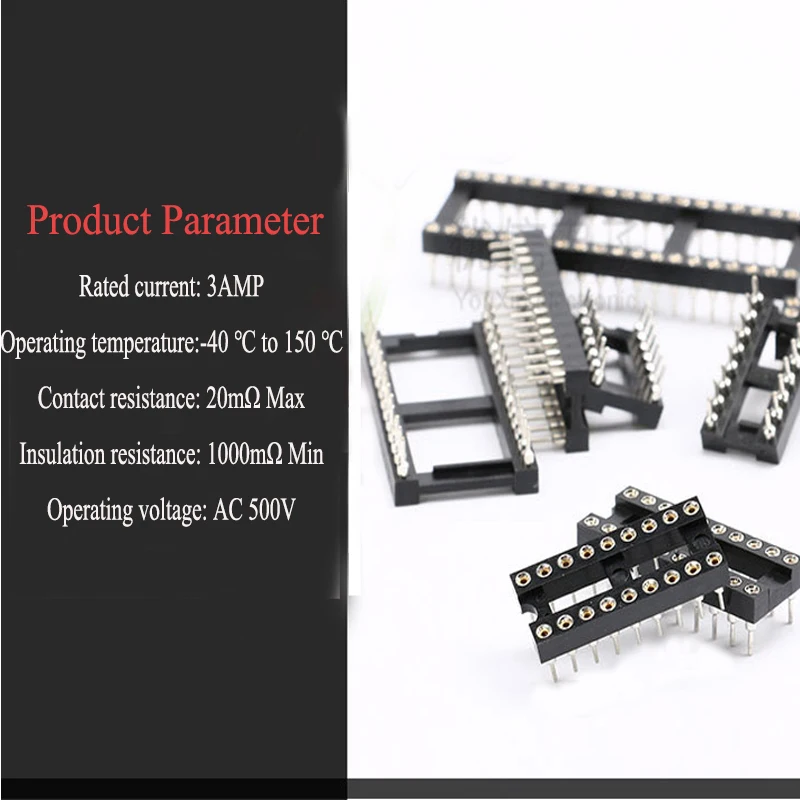 IC Sockets round hole 2.54MM DIP6 DIP8 DIP14 DIP16 DIP18 DIP20 DIP28 DIP40 pins Connector DIP Socket 6 8 14 16 18 20 32pin