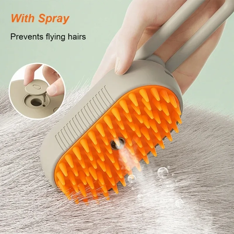3 In 1 Electric Steam B Cat And Dog Cleaning Spray Massage Grooming Comb Retractable Handle Pet Hair Removal_voghion.com