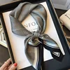 27.58" Black Gray Houndstooth Square Scarf Boho Thin Silk Feeling Neck Scarf Professional Decorative Small Scarf For Women 1