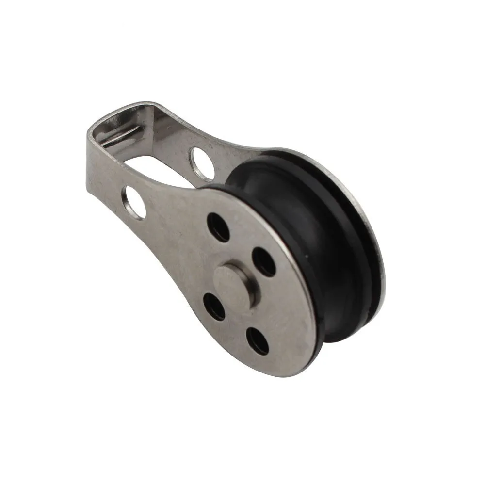 Timing Pulley 304 Stainless Steel Pulley Single Wheel Load Bearing Swivel Lifting Rope Pulley for Blocks Rope Runner Kayak Boat Accessories