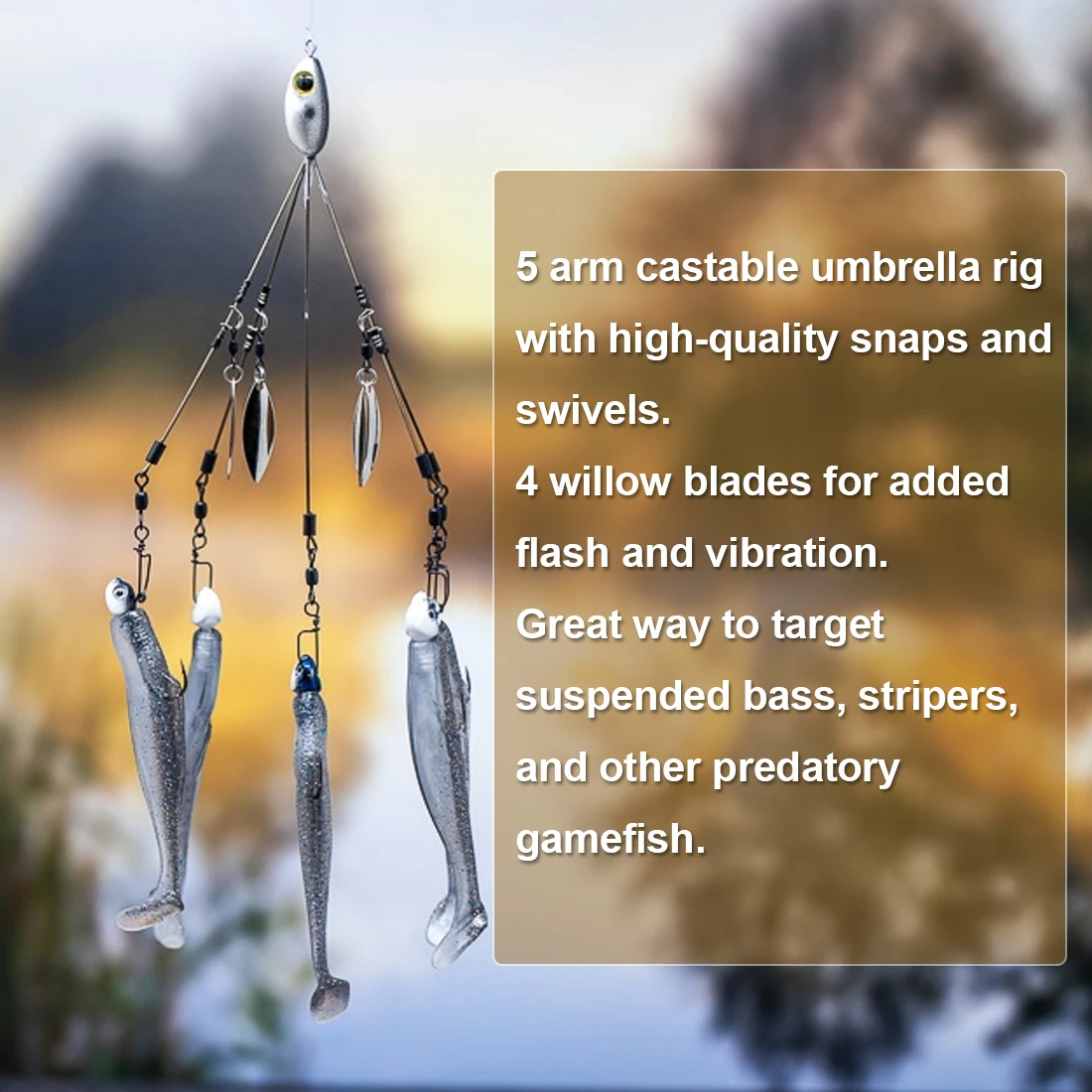 Kit Di Terminali Umbrella Rig Per Pesca - Esche Swimbait Per Bass E Striper In Acqua Dolce, Attrezzatura Da Pesca Professionale