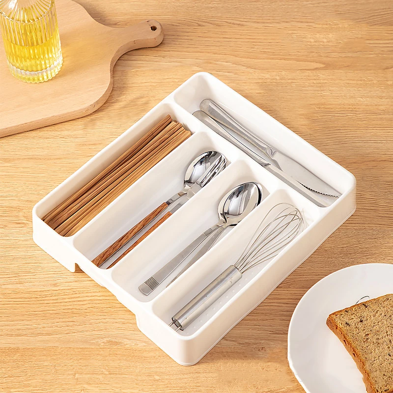 4/5 Grid Kitchen Cabinets Chopsticks And Tableware Storage Box Knife Fork Spoon Divider Organizer Knife Fork Drawer Storage 5