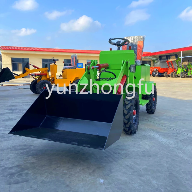 

Tractor de jardín con cargador frontal, retroexcavadora eléctrica, MINICARGADORA DE RUEDAS, 0,8 toneladas