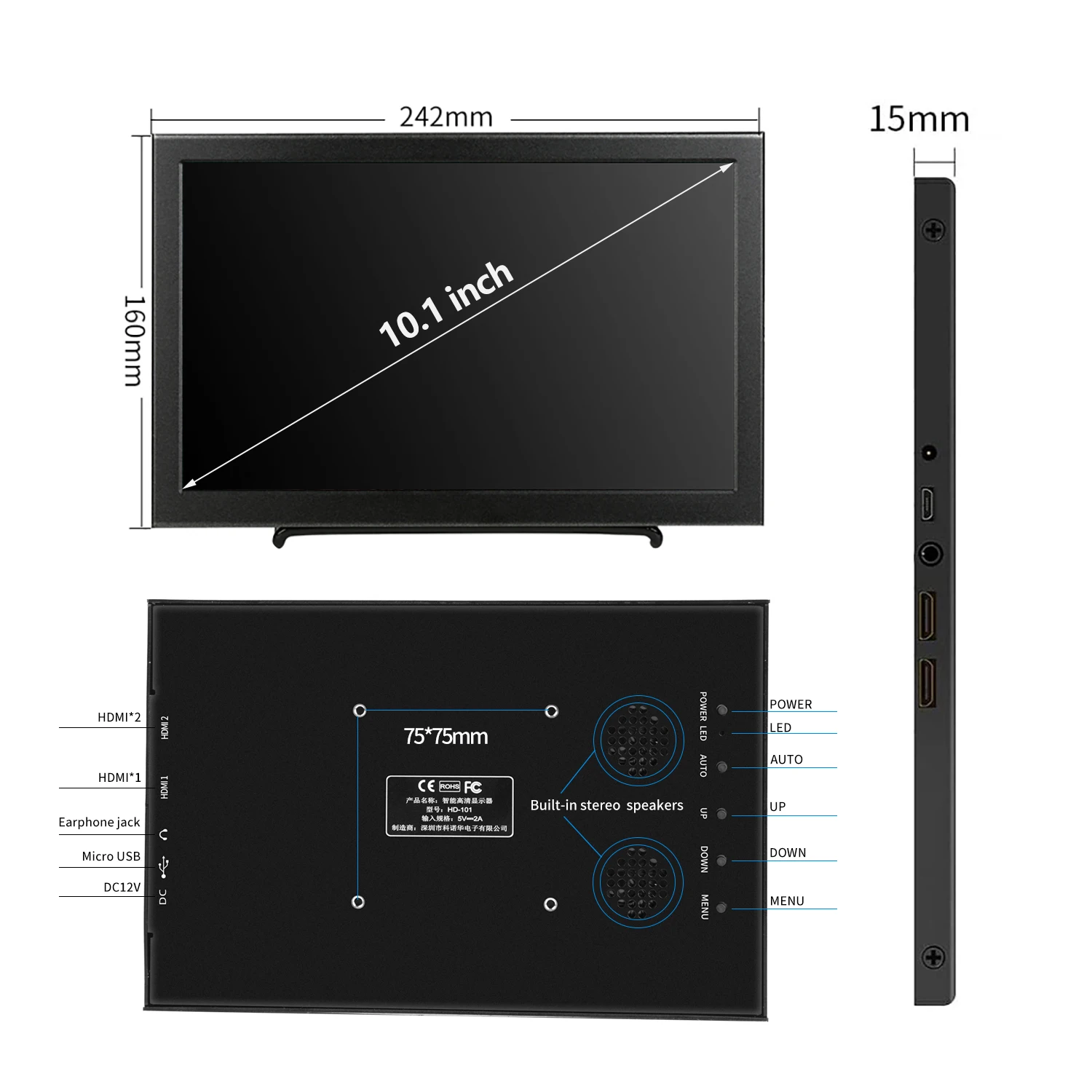 10.1 ġ 2K IPS ޴ , ġ ũ, ӿ , HDMI ȣȯ, ġ,   Ʈ, PS4, PS5, XBOX
