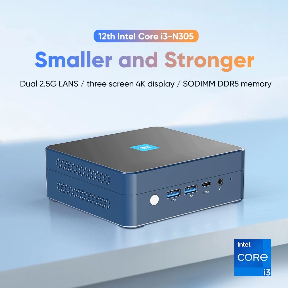 12th Gen Intel i3 N305 N200 N100 Mini PC DDR5 PCIE3.0x4 2xi226-V 2.5G Firewall Router Mini Computer Gamer Windows 11 NUC WiFi6