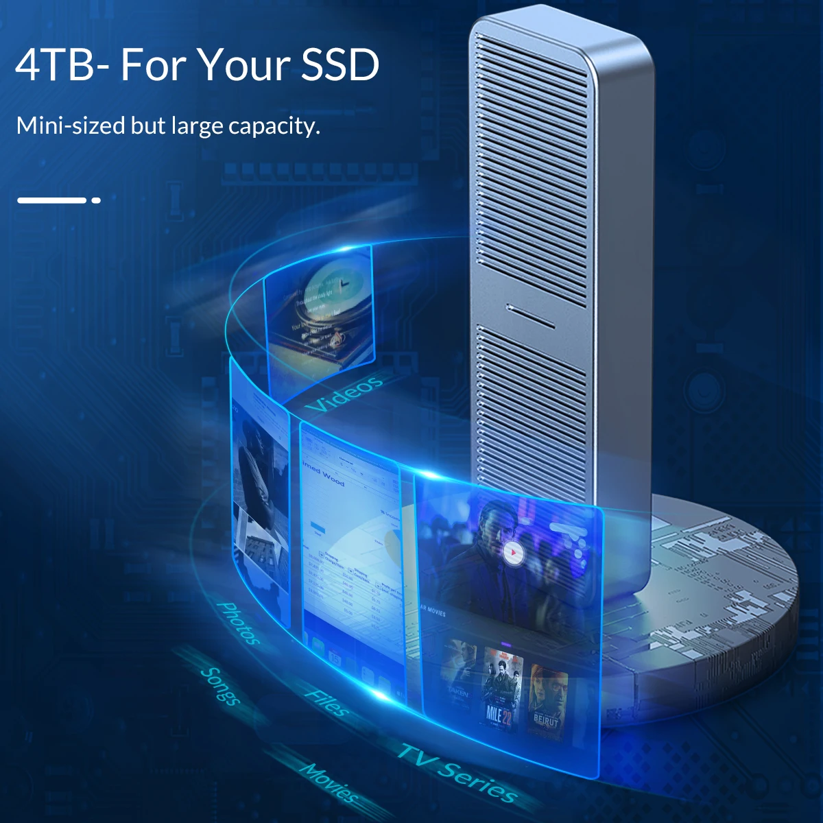 embutido, alumínio atualizado, tipo C, gabinete SSD