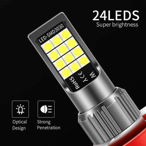 스트로브 자동차 안개등 H11 Led 전구 오리지널 소켓 H7 9005 HB3 9006 HB4 H9 H8, 자동 램프 주간 주행 경고 DRL 운전 빛 2
