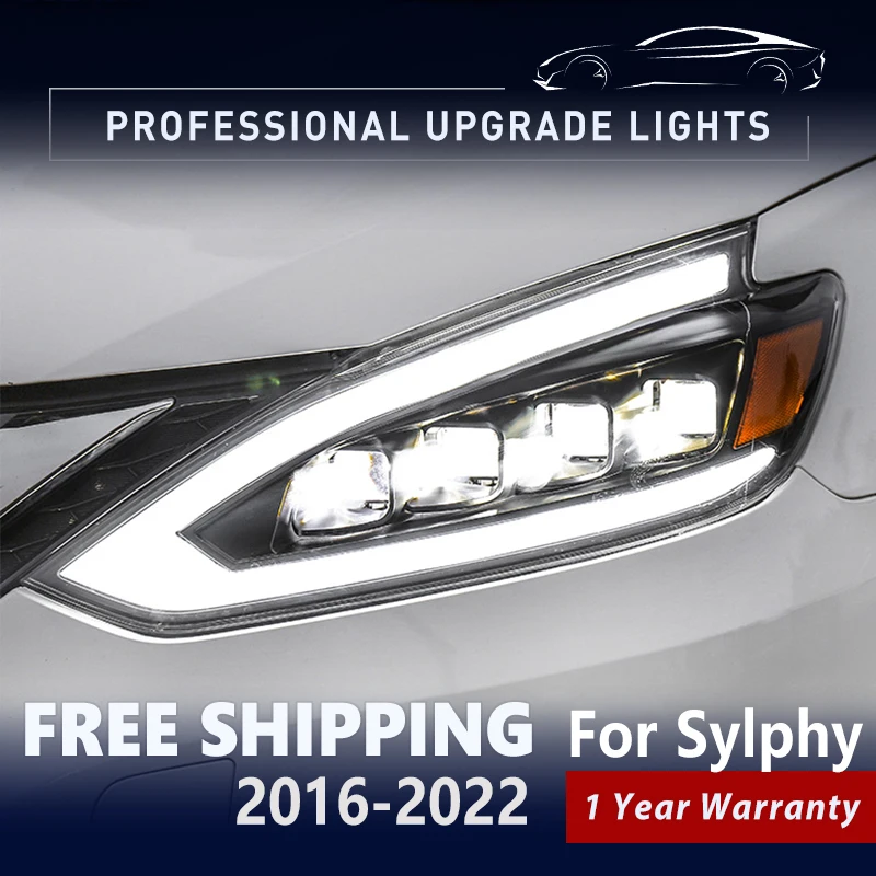 

Новинка для Nissan Sylphy Sentra фары 2016-2021 светодиодный DRL классический стиль передняя фара все стандартные с ходовым поворотным сигналом