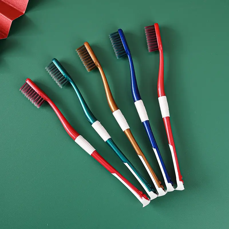 8 Soft Fur Toothbrush for Couples and Families with Tongue Scraping