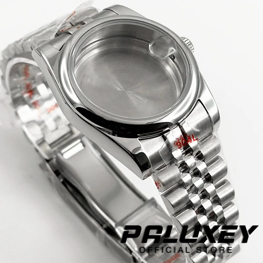 Elegant Smooth Polished Bezel Watch Case with Sapphire Crystal and Jubilee Bracelet, 36MM/40MM