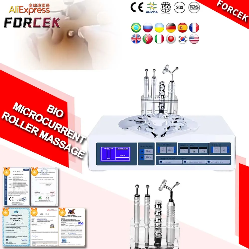 BIO Microcurrent Roller Massage Beauty Equipment Anti Aging Face Lifting Lighten Fine Lines And Dark Circles Under The Eyes