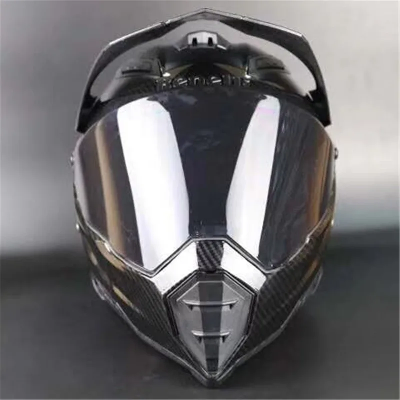 

Carbon Fiber Grain ABS Material Men Atv Mtb Dh Downhill Dirt Bike Off-road Racing Helmets Full Face Motorcycle Helmet Lens Visor