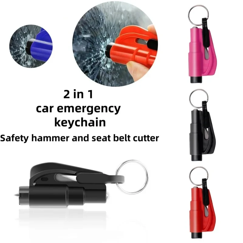 Car Safety Hammer 2-in-1 Emergency Keychain Seatbelt Cutter And Window Breaker Vehicle-Mounted Multifunctional Safety Hammer For Car Escape Tool