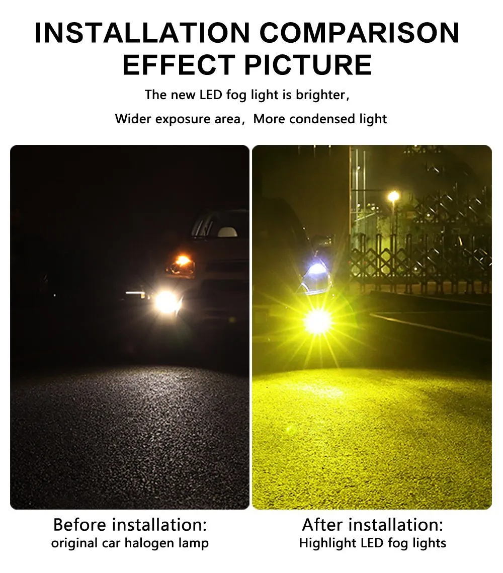 2개입 인기상품 듀얼 컬러 LED 안개등 24SMD 9006 H11 H16 P13W H4 H7 자동차 전방 안개등