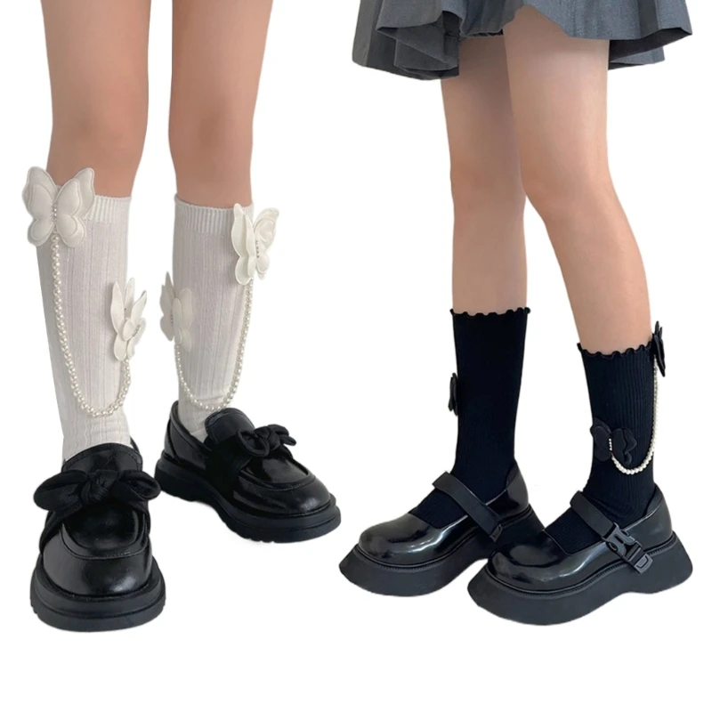 

Stackable Socks Fashionable Middle Tube Socks for Teenager Girls Student