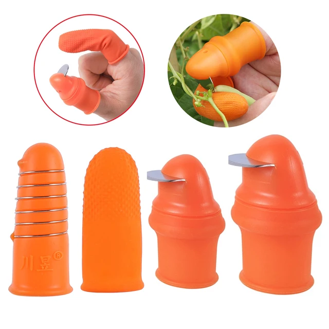 Rubber Thumb Knife Vegetable Picking Tools 90 Angel Blade Pepper Bean Harvesting Knife Plant Flower Blade Garden Gloves 2 Sets Rubber Thumb Knife Vegetable Picking Tools 90 Angel Blade Pepper Bean Harvesting Knife Plant Flower Blade Garden Gloves 2 Sets