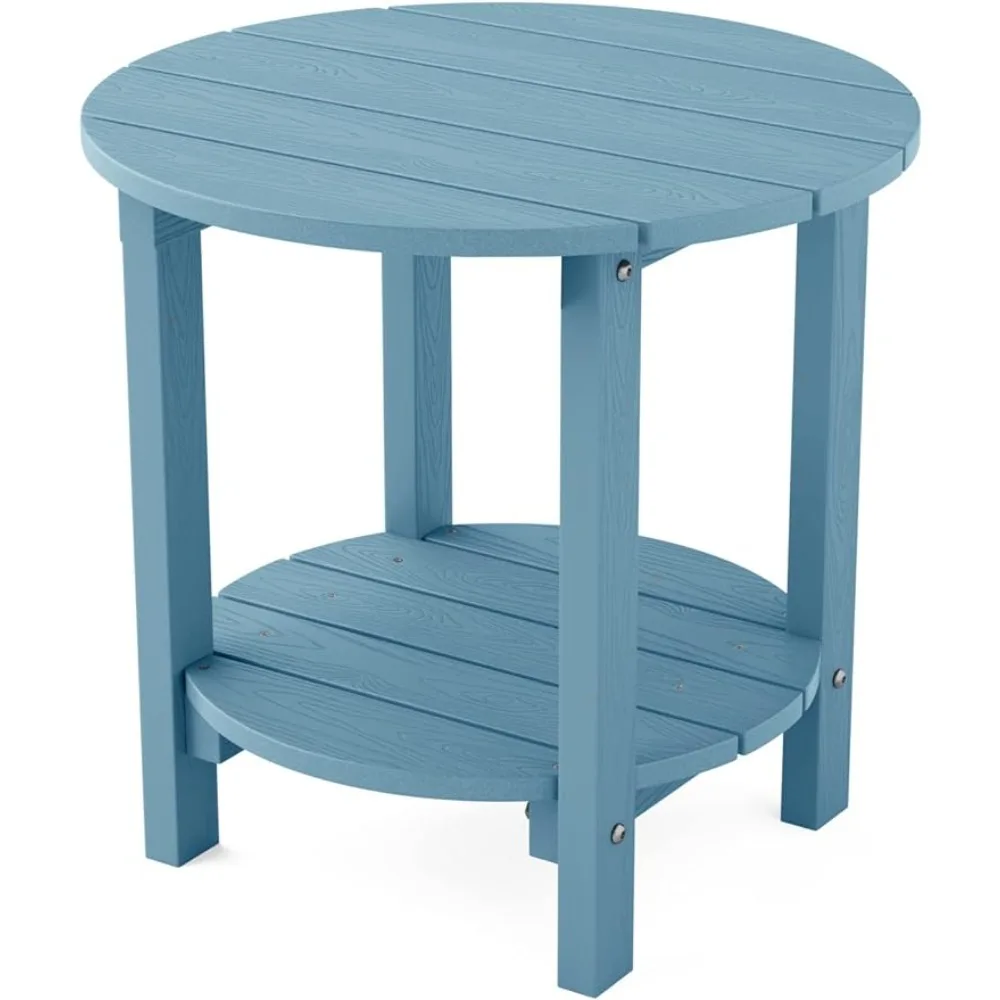 

YEFU Adirondack Side Table, Double Outdoor Side Table, Poly Lumber end Table, Weather Resistant for Indoor, Patio, Pool