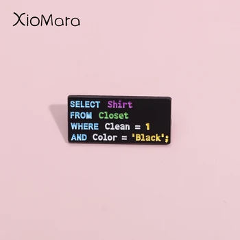 Número do programa alfinetes esmaltados personalizados selecione camisa do armário broches lapela emblemas engraçado jóias presente para programador de computador 1