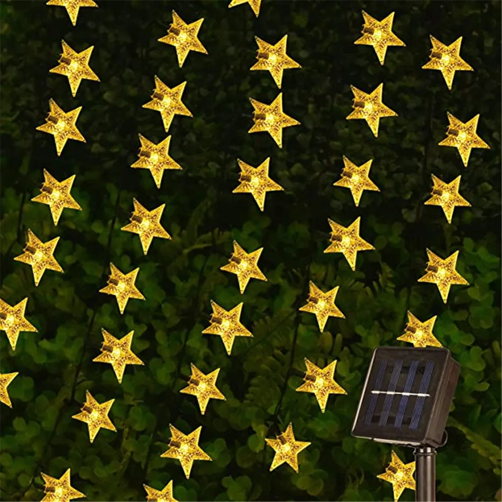 Solar Star String Lights 40Ft 100LED 8 Modes Solar Powered Twinkle Fairy Lights Waterproof Star Twinkle Lights for Outdoor