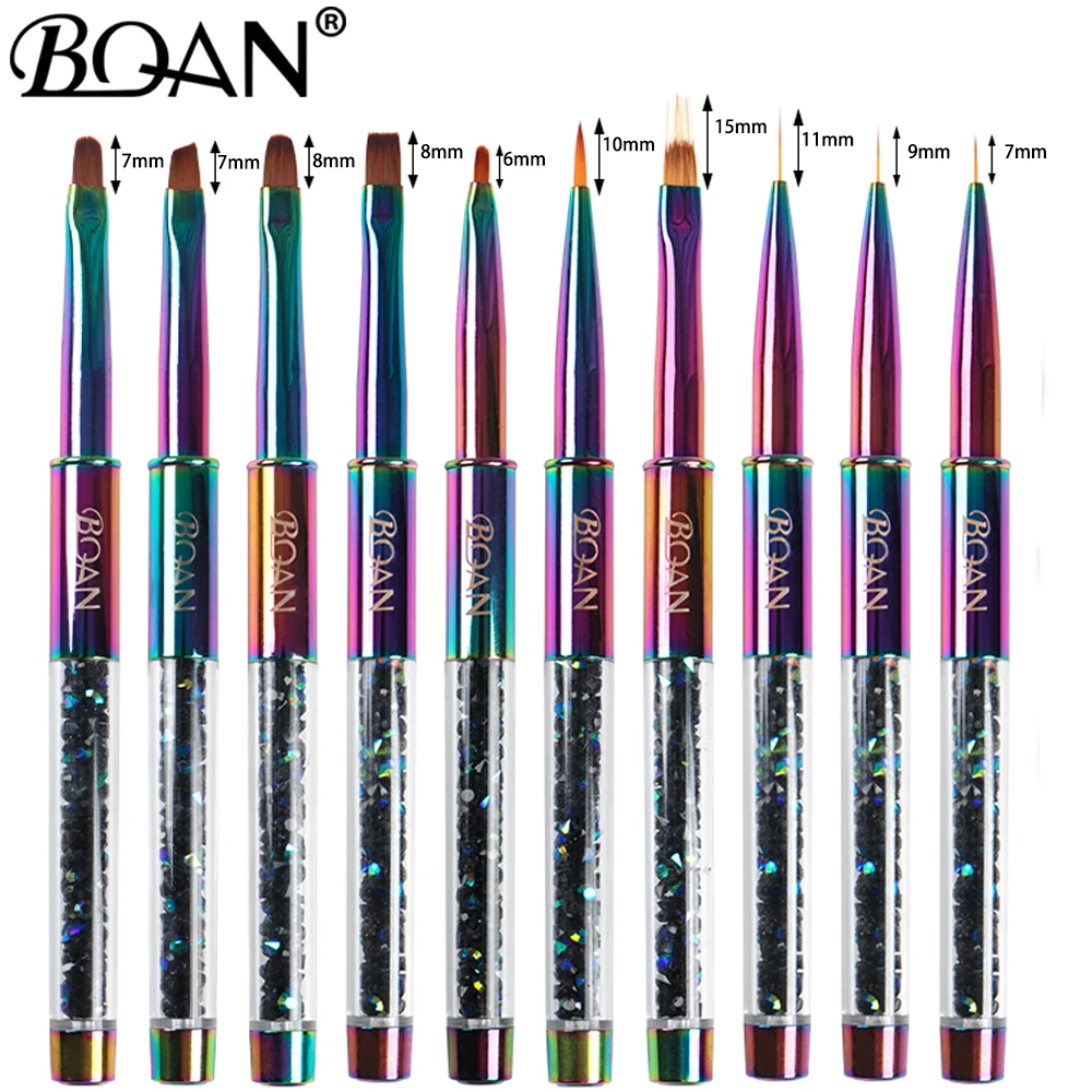 BQAN Rainbow Nail Brush Gel Brush For Manicure Acrylic UV Gel Extension Pen For Nail Polish Painting Drawing Brush Paint Tools 3
