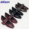 Fashion Buckle Strap Women Flats Mary Janes Shoes Female Round Toe Luxury Footwear Shallow Ladies Ballet Flats Shoes 2