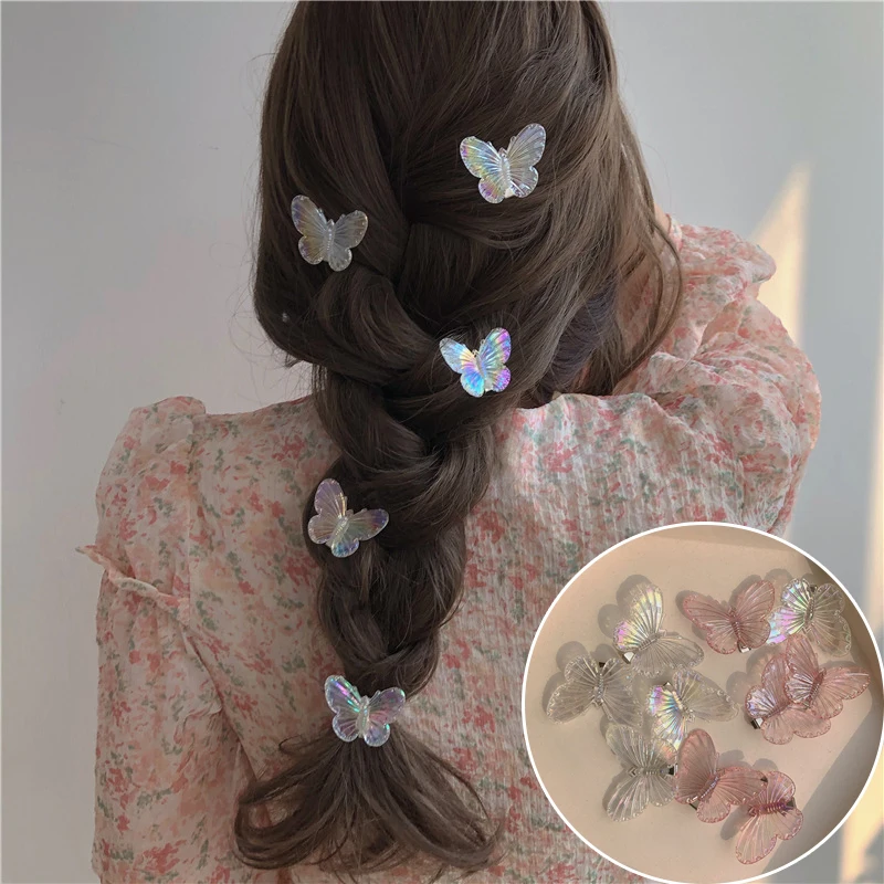 Pink - Butterfly Fab Artwork Tik-Tak Hair Clip for Kids (Set of 2) 01