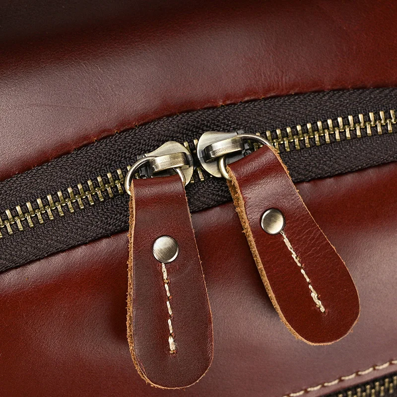 Leather College Backpack For Men