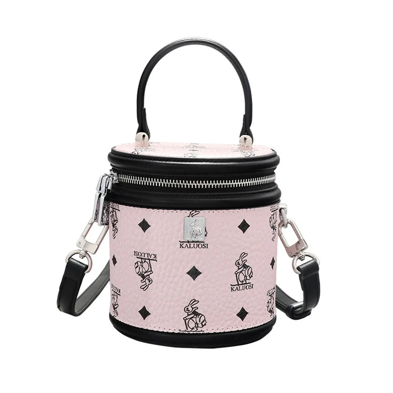 

Make a fortune bucket female printing fashion trend Bunny Bunny new portable cylinder bag small commuter shoulder messenger bag.