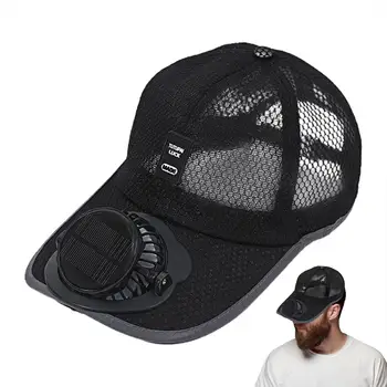 gorra con ventilador, sombrero con protección solar para exteriores, ventilador recargable por USB, gorras de béisbol, protector solar de verano, 1 ud.