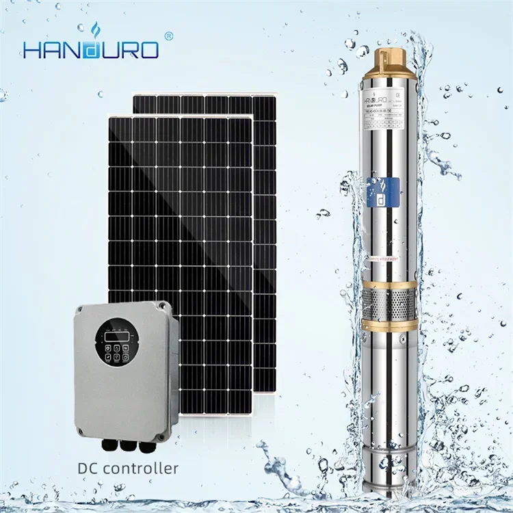 

3 Inches Submersible Solar Pump 0.75kw 1HP Deep Well Submersible Pump With Solar Energy For Africa