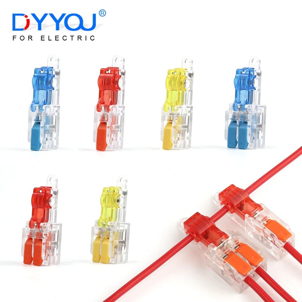 25PCS T-Type Led Splice Terminal Stripping Free Wire Connector With Fixing Hole Quick Branch Junction box lever Wiring connector